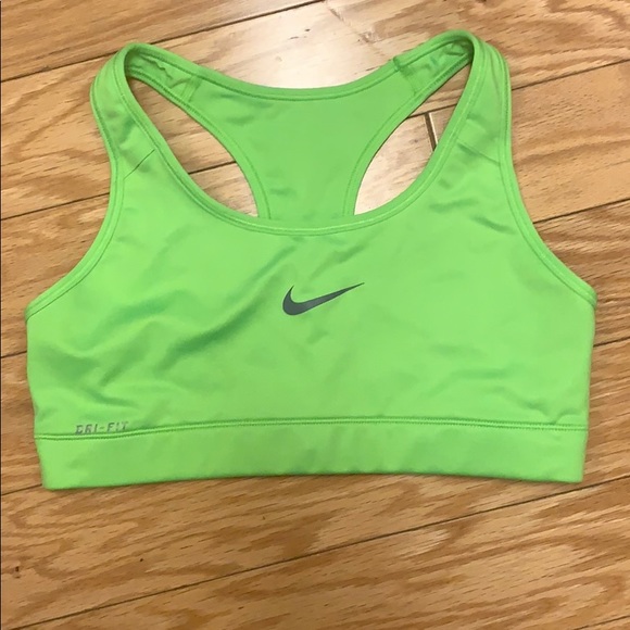 neon green sports bra nike